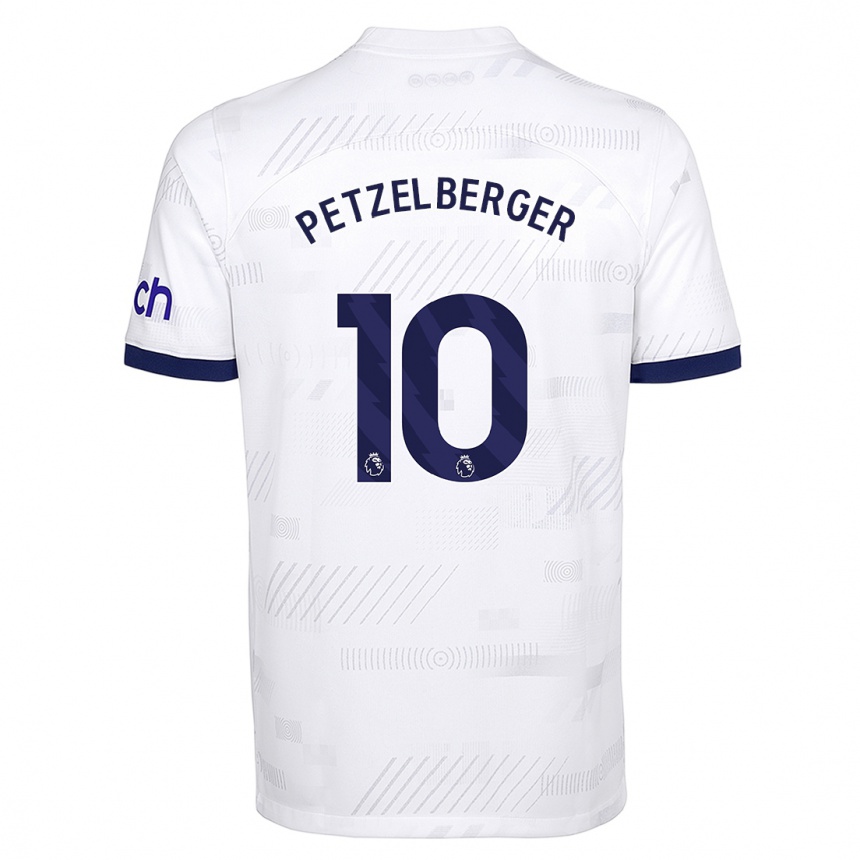 Herren Fußball Ramona Petzelberger #10 Weiß Heimtrikot Trikot 2023/24 T-Shirt Luxemburg