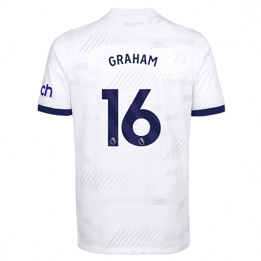 Herren Fußball Kit Graham #16 Weiß Heimtrikot Trikot 2023/24 T-Shirt Luxemburg