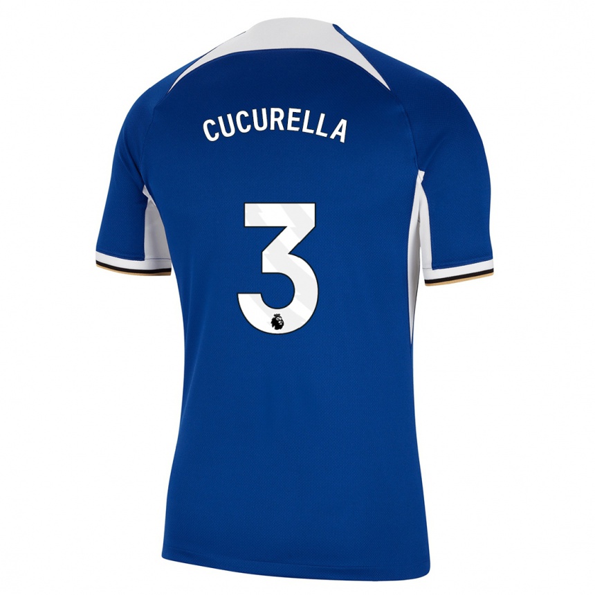 Herren Fußball Marc Cucurella #3 Blau Heimtrikot Trikot 2023/24 T-Shirt Luxemburg