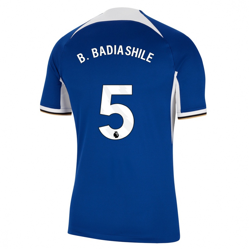 Herren Fußball Benoît Badiashile #5 Blau Heimtrikot Trikot 2023/24 T-Shirt Luxemburg