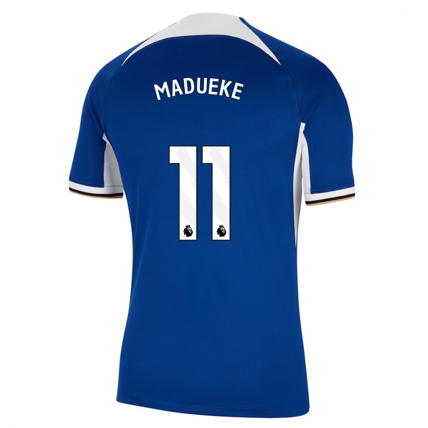 Herren Fußball Noni Madueke #11 Blau Heimtrikot Trikot 2023/24 T-Shirt Luxemburg