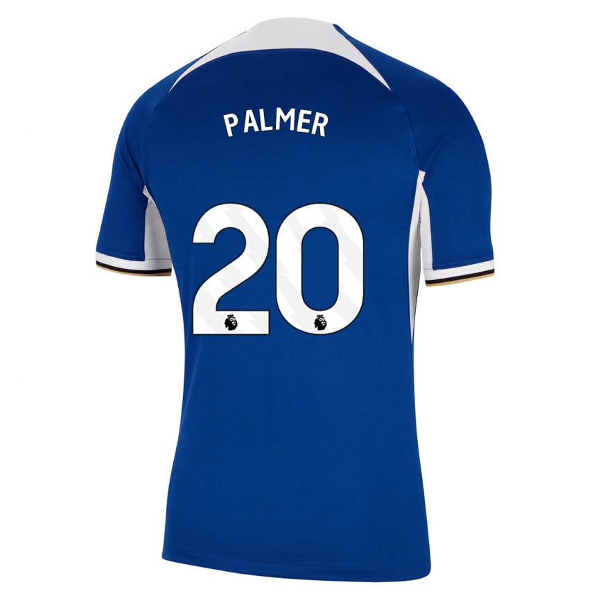 Herren Fußball Cole Palmer #20 Blau Heimtrikot Trikot 2023/24 T-Shirt Luxemburg