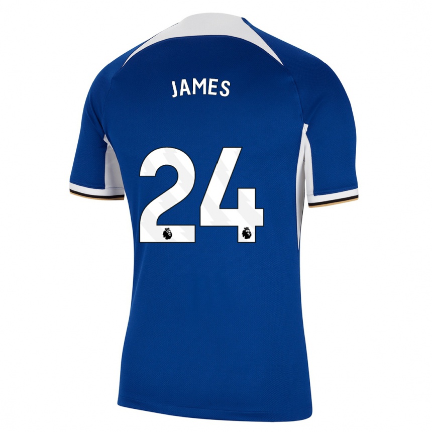 Herren Fußball Reece James #24 Blau Heimtrikot Trikot 2023/24 T-Shirt Luxemburg