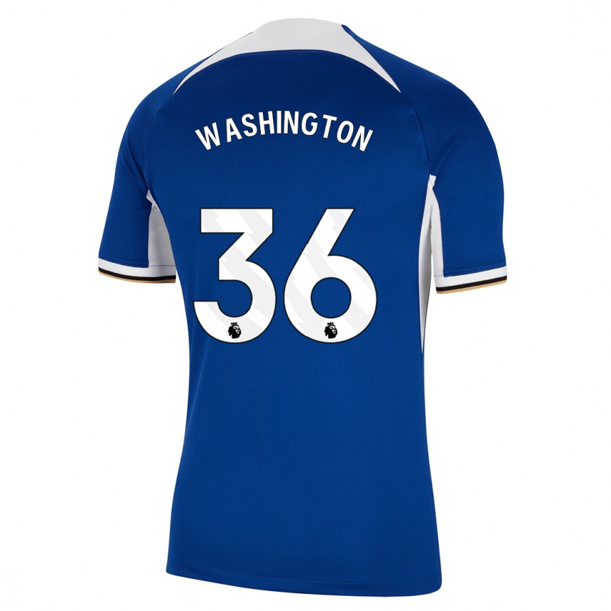 Herren Fußball Deivid Washington #36 Blau Heimtrikot Trikot 2023/24 T-Shirt Luxemburg