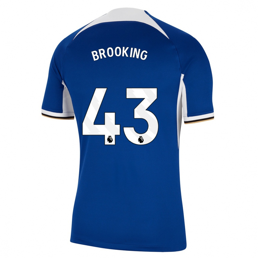Herren Fußball Josh Brooking #43 Blau Heimtrikot Trikot 2023/24 T-Shirt Luxemburg