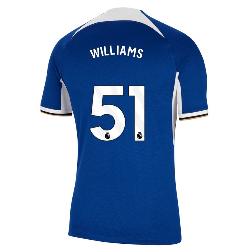 Herren Fußball Dylan Williams #51 Blau Heimtrikot Trikot 2023/24 T-Shirt Luxemburg