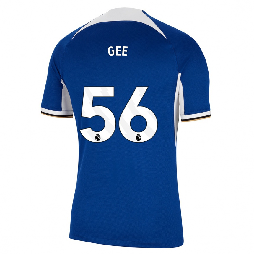 Herren Fußball Billy Gee #56 Blau Heimtrikot Trikot 2023/24 T-Shirt Luxemburg