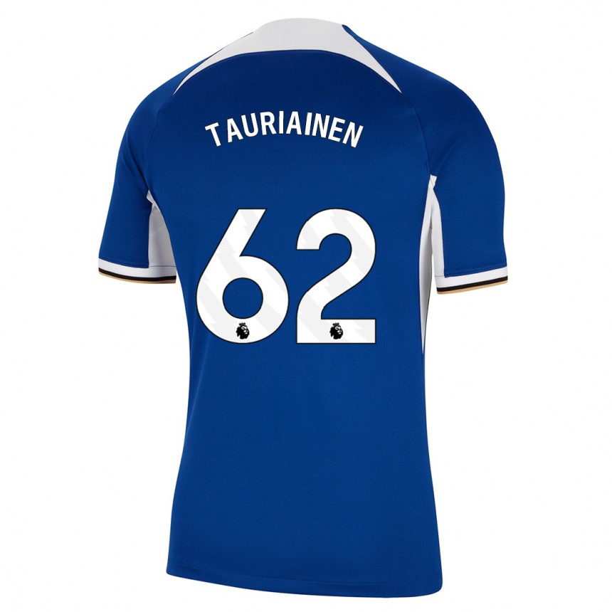 Herren Fußball Jimi Tauriainen #62 Blau Heimtrikot Trikot 2023/24 T-Shirt Luxemburg