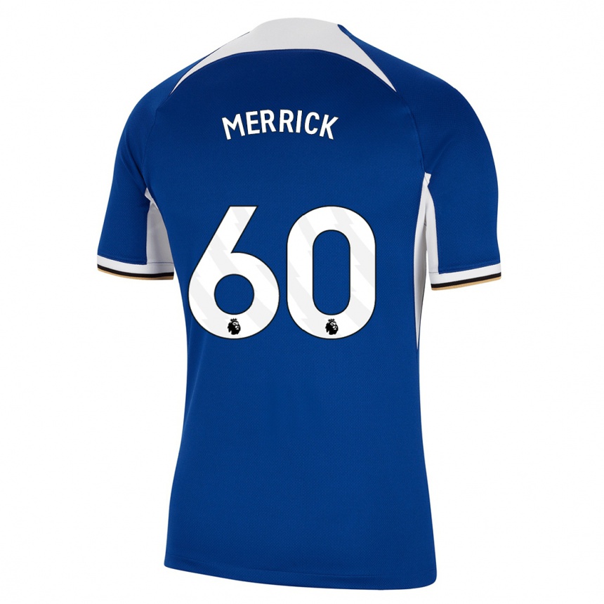 Herren Fußball Max Merrick #60 Blau Heimtrikot Trikot 2023/24 T-Shirt Luxemburg