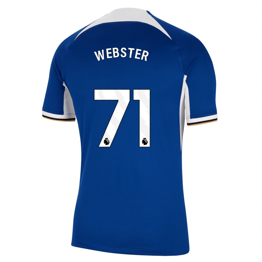 Herren Fußball Charlie Webster #71 Blau Heimtrikot Trikot 2023/24 T-Shirt Luxemburg