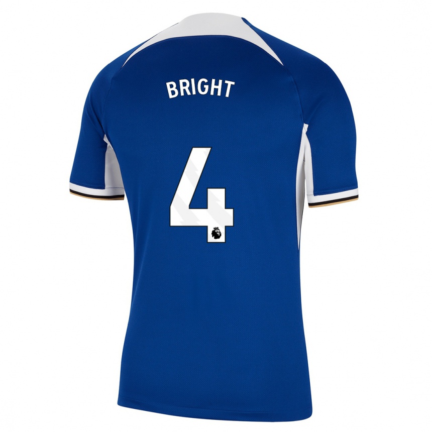 Herren Fußball Millie Bright #4 Blau Heimtrikot Trikot 2023/24 T-Shirt Luxemburg