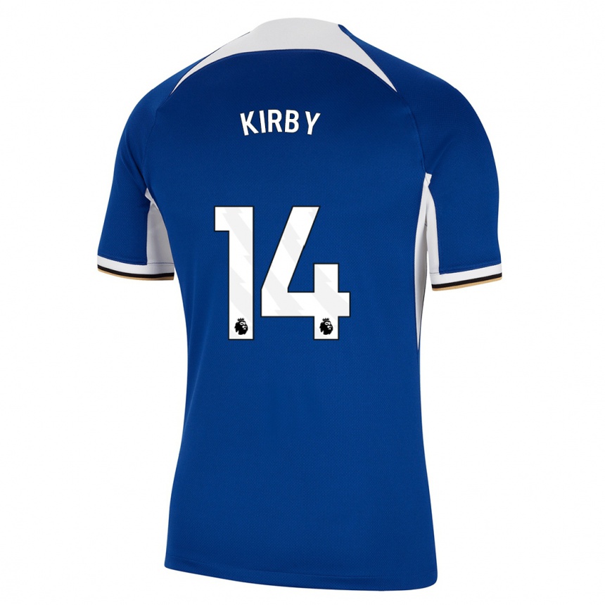 Herren Fußball Fran Kirby #14 Blau Heimtrikot Trikot 2023/24 T-Shirt Luxemburg