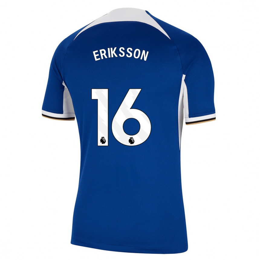 Herren Fußball Magdalena Eriksson #16 Blau Heimtrikot Trikot 2023/24 T-Shirt Luxemburg