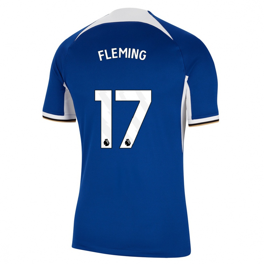 Herren Fußball Jessie Fleming #17 Blau Heimtrikot Trikot 2023/24 T-Shirt Luxemburg