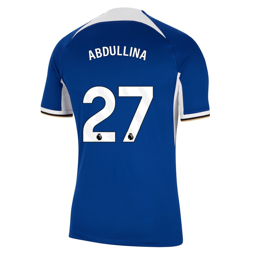 Herren Fußball Alsu Abdullina #27 Blau Heimtrikot Trikot 2023/24 T-Shirt Luxemburg