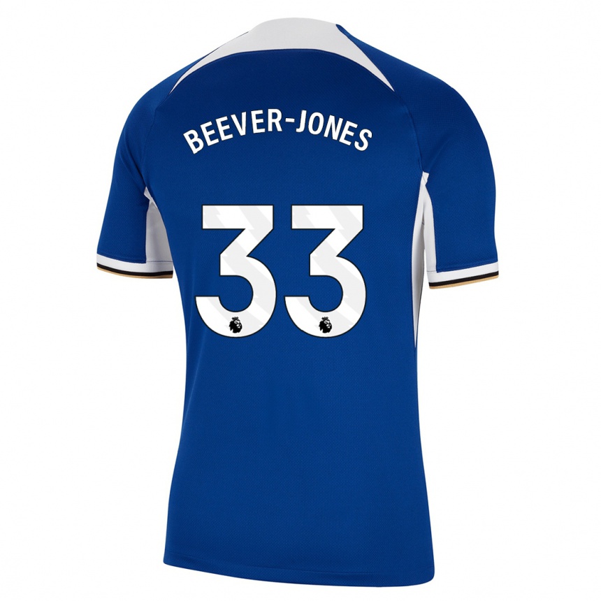 Herren Fußball Aggie Beever-Jones #33 Blau Heimtrikot Trikot 2023/24 T-Shirt Luxemburg