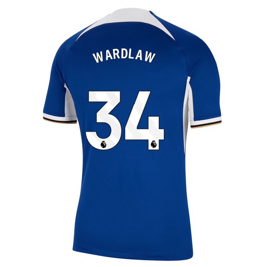 Herren Fußball Charlotte Wardlaw #34 Blau Heimtrikot Trikot 2023/24 T-Shirt Luxemburg