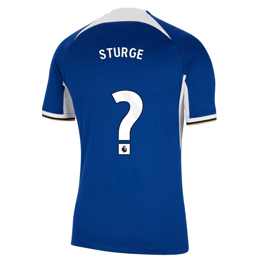 Herren Fußball Zak Sturge #0 Blau Heimtrikot Trikot 2023/24 T-Shirt Luxemburg