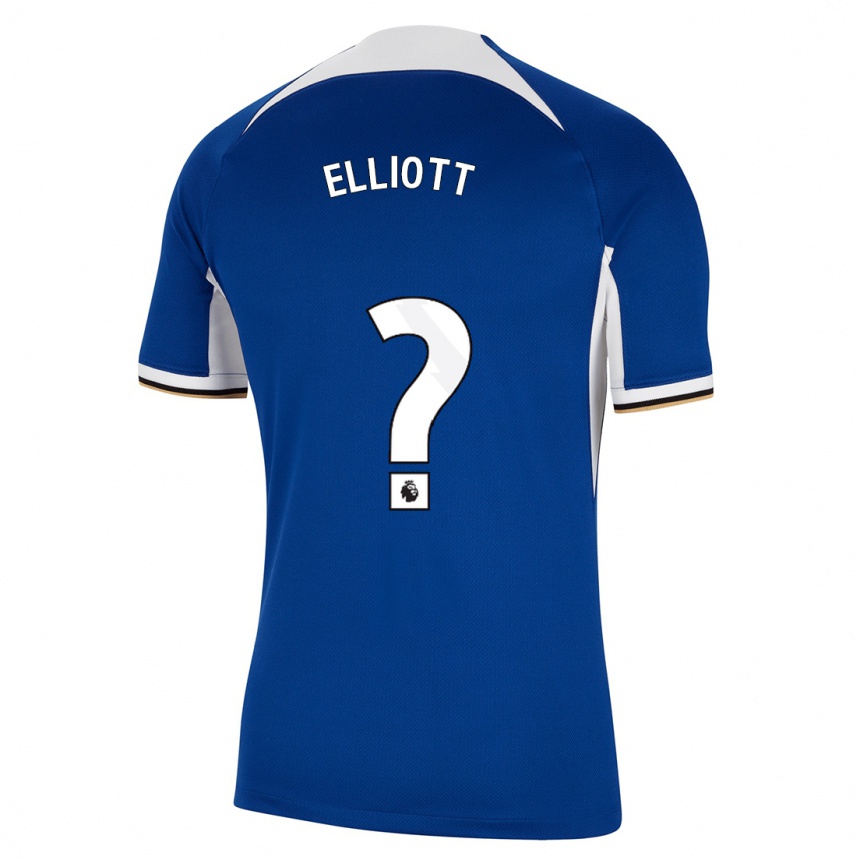 Herren Fußball Ben Elliott #0 Blau Heimtrikot Trikot 2023/24 T-Shirt Luxemburg