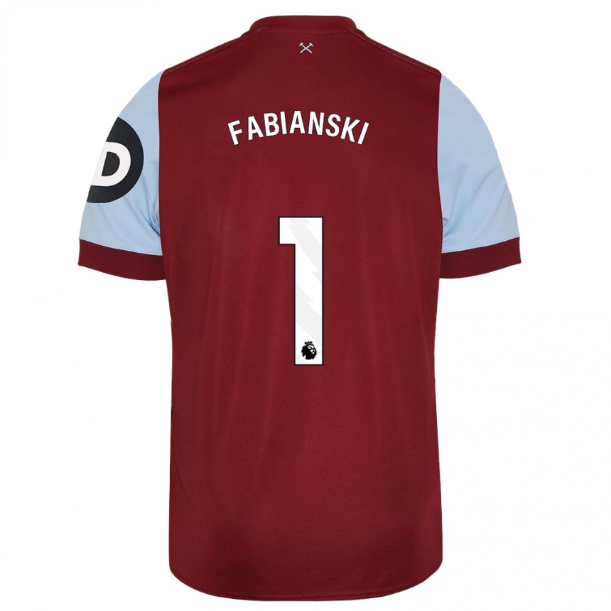 Herren Fußball Lukasz Fabianski #1 Kastanienbraun Heimtrikot Trikot 2023/24 T-Shirt Luxemburg