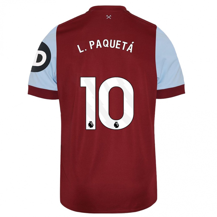 Herren Fußball Lucas Paqueta #10 Kastanienbraun Heimtrikot Trikot 2023/24 T-Shirt Luxemburg