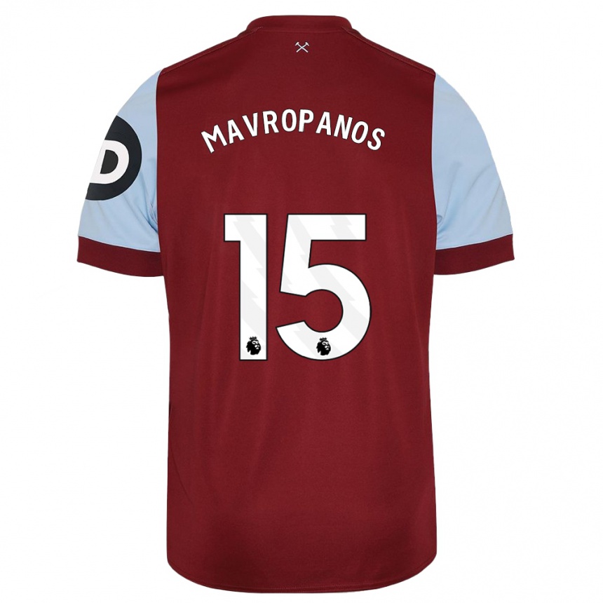 Herren Fußball Konstantinos Mavropanos #15 Kastanienbraun Heimtrikot Trikot 2023/24 T-Shirt Luxemburg