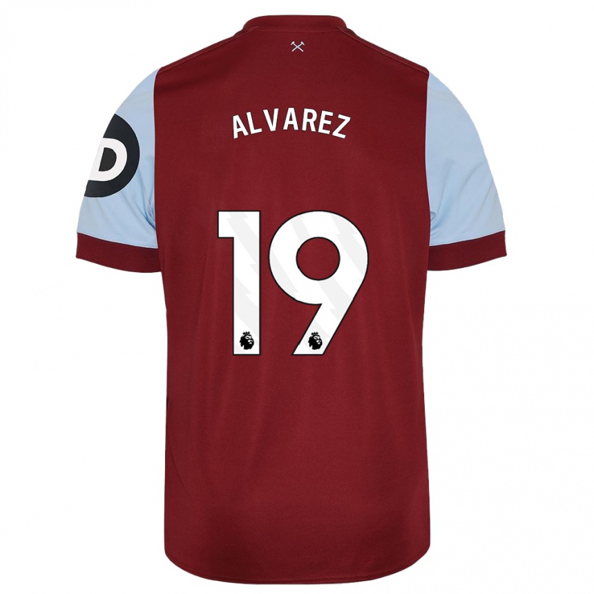 Herren Fußball Edson Alvarez #19 Kastanienbraun Heimtrikot Trikot 2023/24 T-Shirt Luxemburg