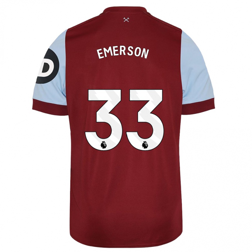 Herren Fußball Emerson Palmieri #33 Kastanienbraun Heimtrikot Trikot 2023/24 T-Shirt Luxemburg