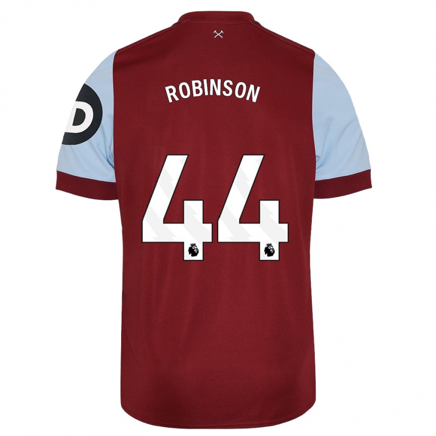 Herren Fußball Junior Robinson #44 Kastanienbraun Heimtrikot Trikot 2023/24 T-Shirt Luxemburg