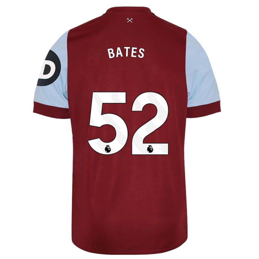 Herren Fußball Billy Bates #52 Kastanienbraun Heimtrikot Trikot 2023/24 T-Shirt Luxemburg