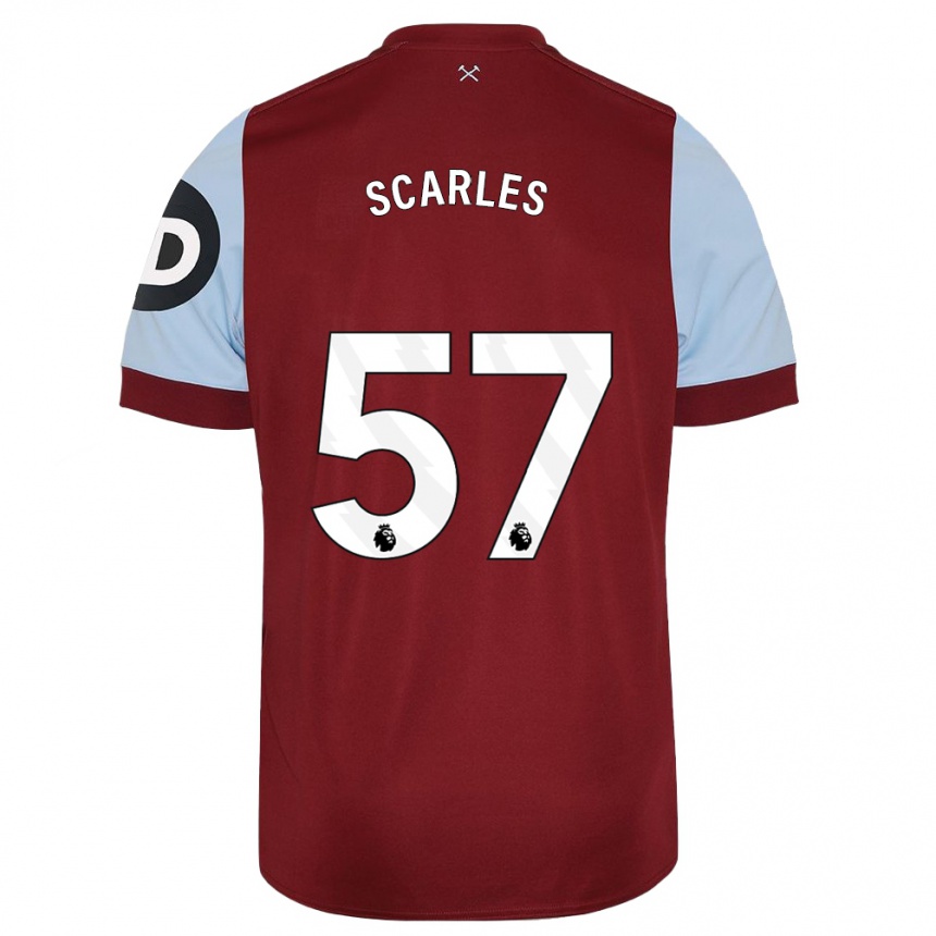 Herren Fußball Oliver Scarles #57 Kastanienbraun Heimtrikot Trikot 2023/24 T-Shirt Luxemburg