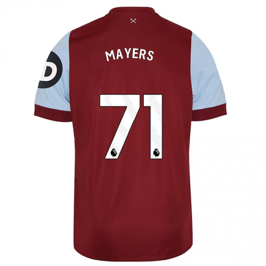 Herren Fußball Ezra Mayers #71 Kastanienbraun Heimtrikot Trikot 2023/24 T-Shirt Luxemburg