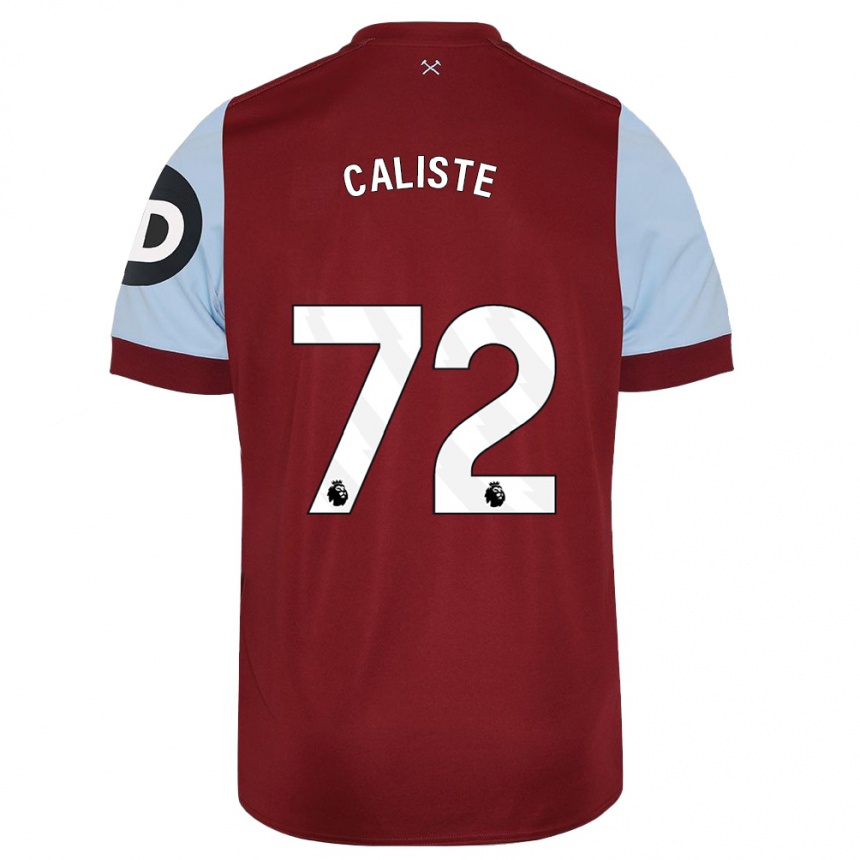 Herren Fußball Gabriel Caliste #72 Kastanienbraun Heimtrikot Trikot 2023/24 T-Shirt Luxemburg