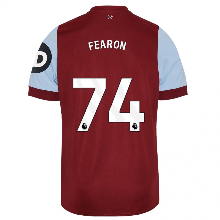 Herren Fußball Preston Fearon #74 Kastanienbraun Heimtrikot Trikot 2023/24 T-Shirt Luxemburg