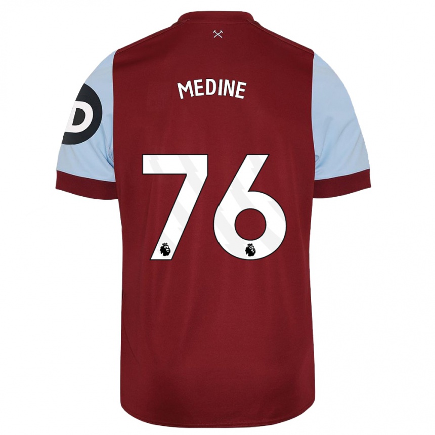 Herren Fußball Jethro Medine #76 Kastanienbraun Heimtrikot Trikot 2023/24 T-Shirt Luxemburg