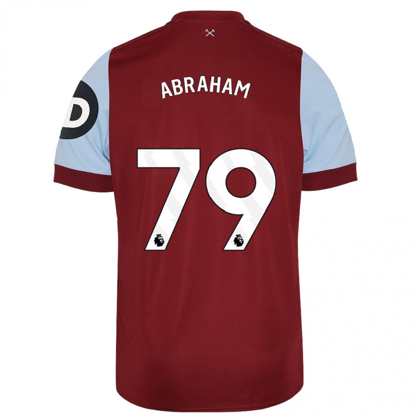 Herren Fußball Dondre Abraham #79 Kastanienbraun Heimtrikot Trikot 2023/24 T-Shirt Luxemburg