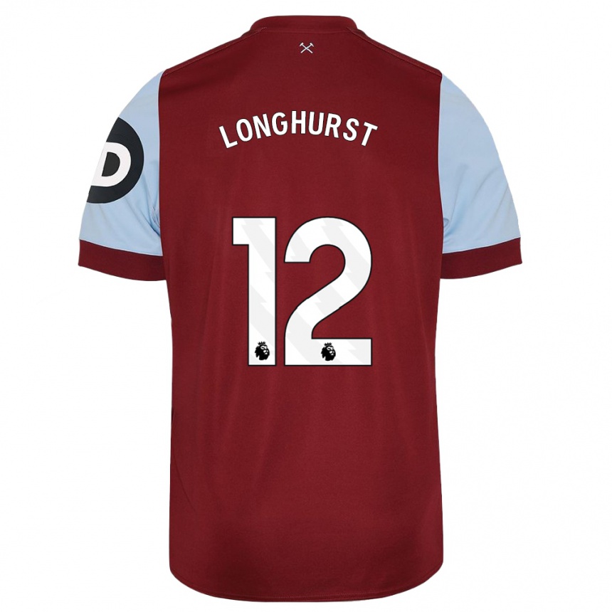 Herren Fußball Kate Longhurst #12 Kastanienbraun Heimtrikot Trikot 2023/24 T-Shirt Luxemburg