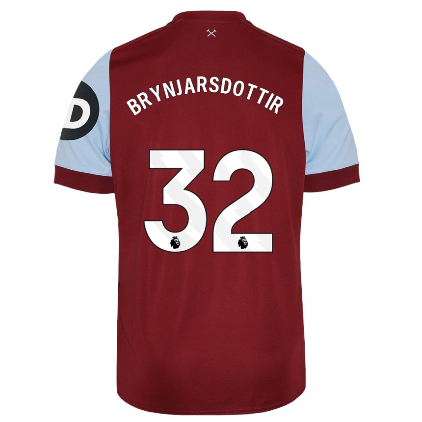 Herren Fußball Dagny Brynjarsdottir #32 Kastanienbraun Heimtrikot Trikot 2023/24 T-Shirt Luxemburg