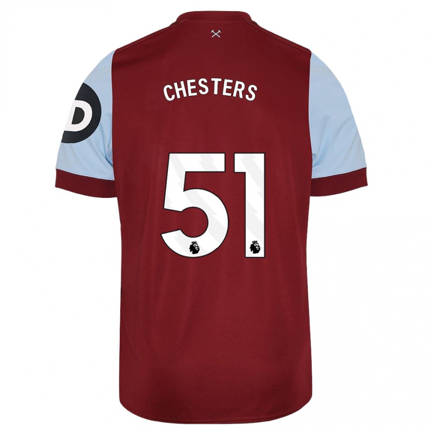 Herren Fußball Daniel Chesters #51 Kastanienbraun Heimtrikot Trikot 2023/24 T-Shirt Luxemburg