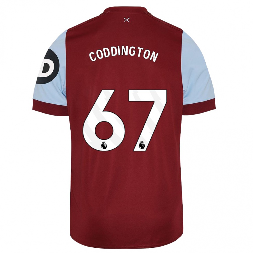 Herren Fußball Remy Coddington #67 Kastanienbraun Heimtrikot Trikot 2023/24 T-Shirt Luxemburg