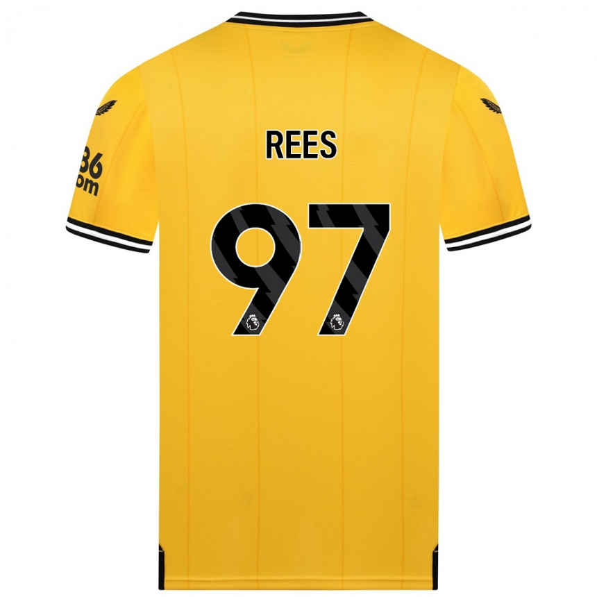 Herren Fußball Mason Rees #97 Gelb Heimtrikot Trikot 2023/24 T-Shirt Luxemburg