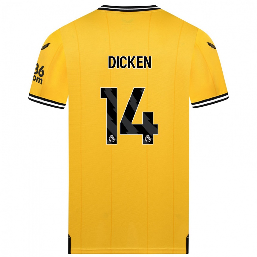 Herren Fußball Amy Dicken #14 Gelb Heimtrikot Trikot 2023/24 T-Shirt Luxemburg