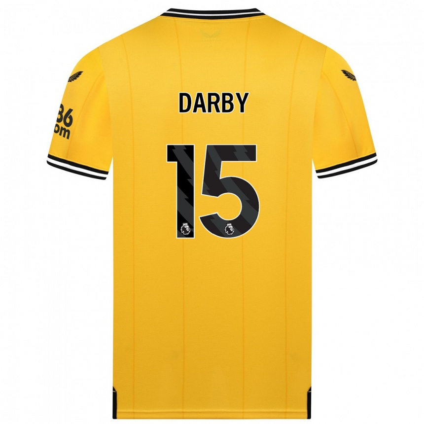 Herren Fußball Kelly Darby #15 Gelb Heimtrikot Trikot 2023/24 T-Shirt Luxemburg