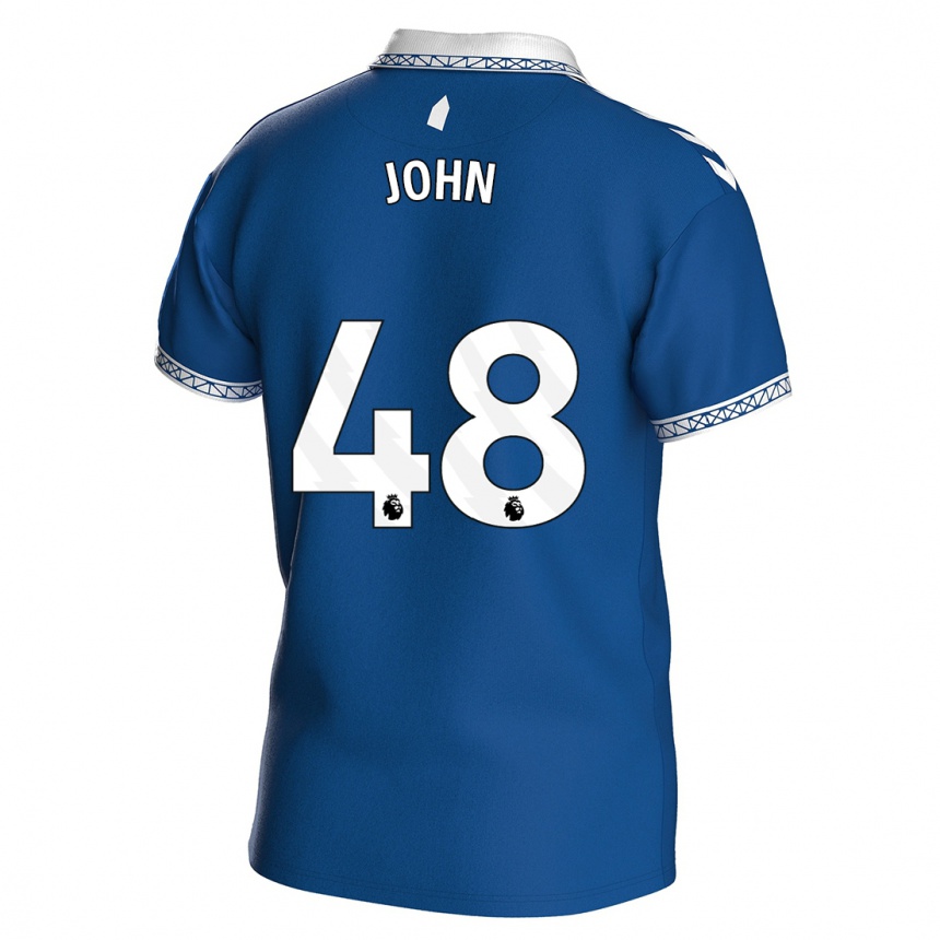 Herren Fußball Kyle John #48 Königsblau Heimtrikot Trikot 2023/24 T-Shirt Luxemburg