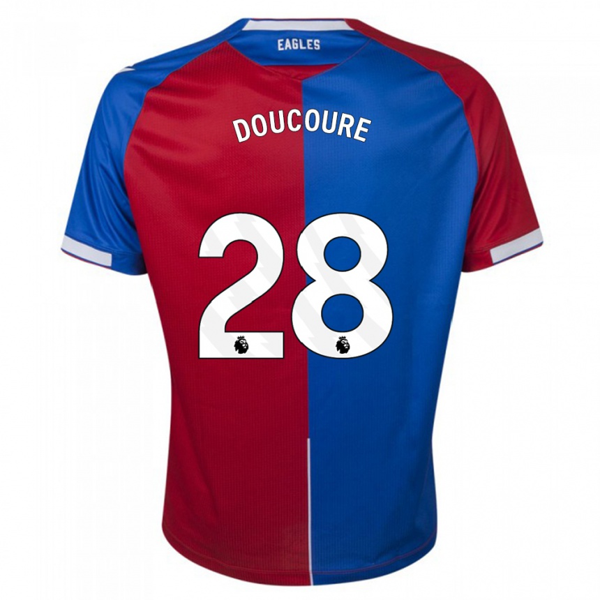 Herren Fußball Cheick Doucoure #28 Rot Blau Heimtrikot Trikot 2023/24 T-Shirt Luxemburg