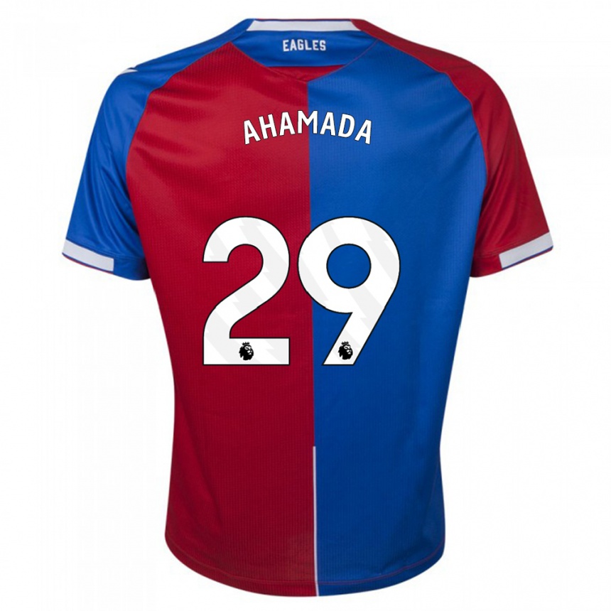 Herren Fußball Naouirou Ahamada #29 Rot Blau Heimtrikot Trikot 2023/24 T-Shirt Luxemburg