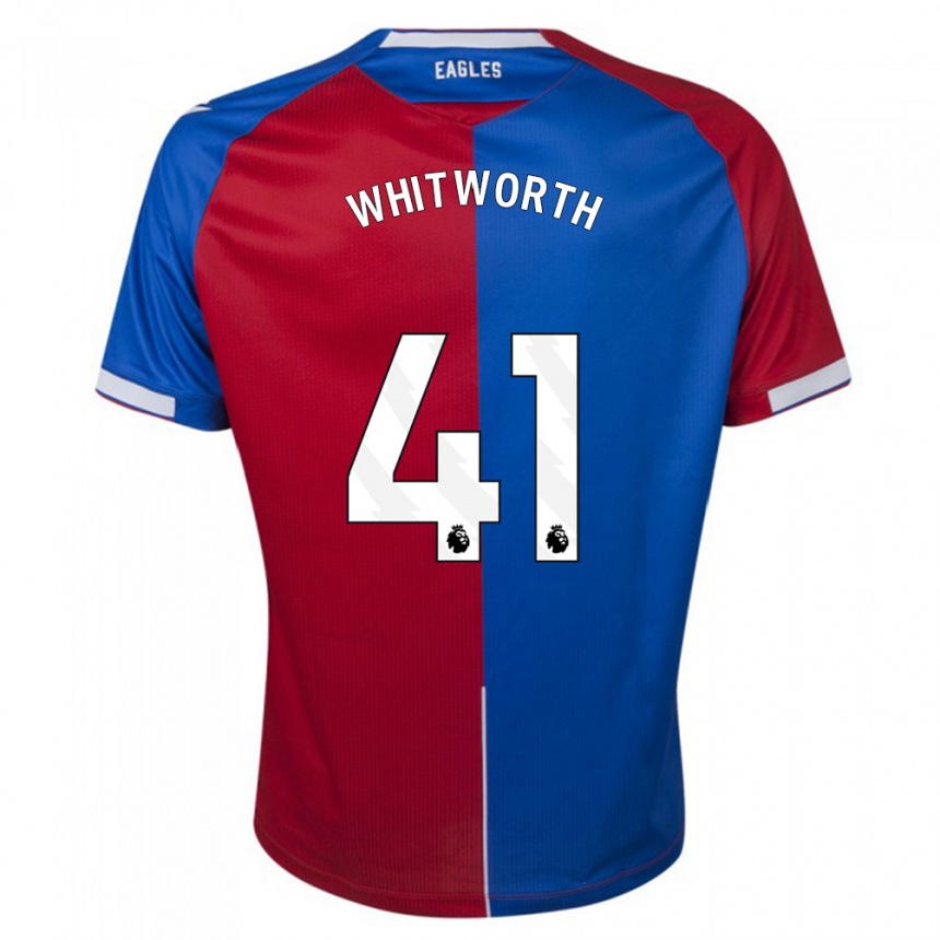 Herren Fußball Joe Whitworth #41 Rot Blau Heimtrikot Trikot 2023/24 T-Shirt Luxemburg