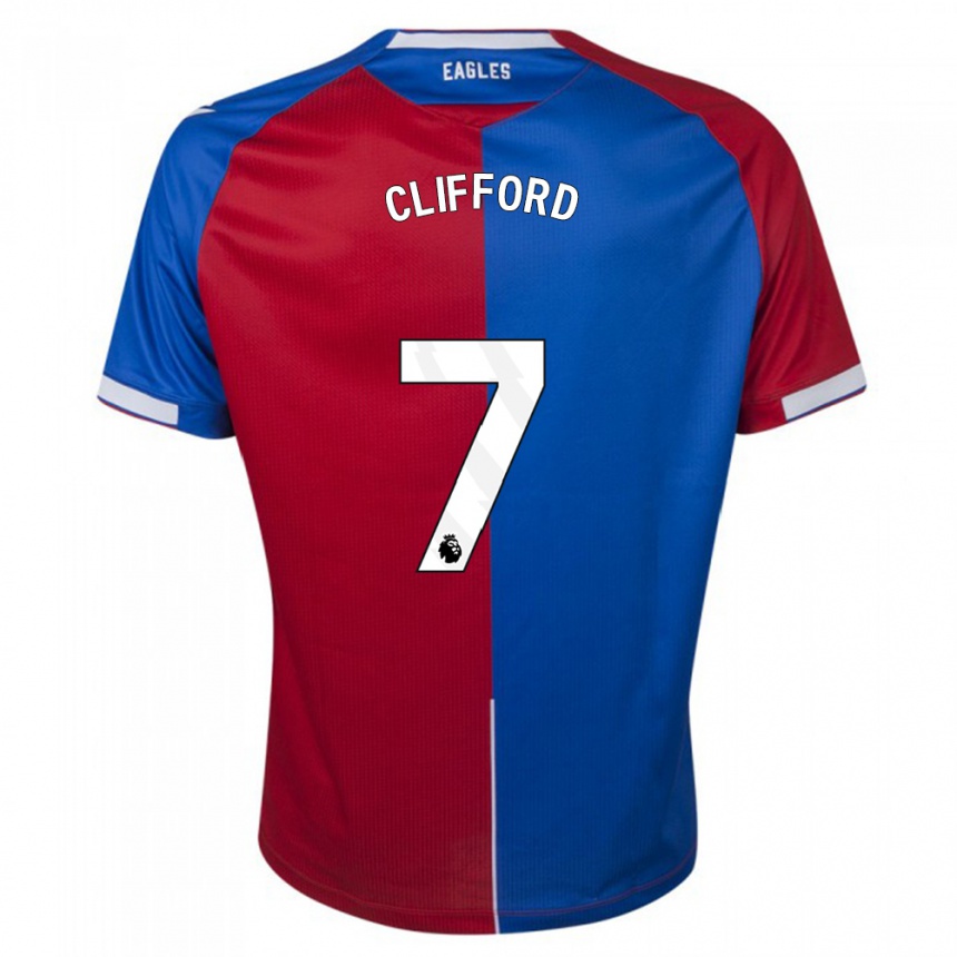 Herren Fußball Charley Clifford #7 Rot Blau Heimtrikot Trikot 2023/24 T-Shirt Luxemburg