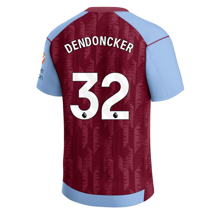 Herren Fußball Leander Dendoncker #32 Weinrotblau Heimtrikot Trikot 2023/24 T-Shirt Luxemburg