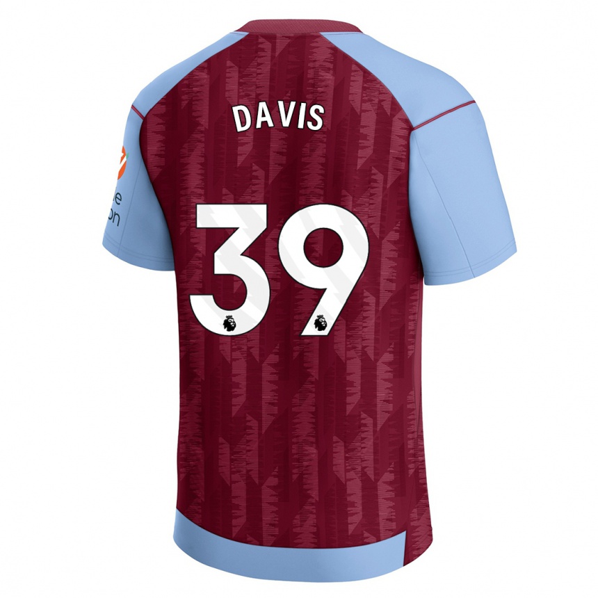 Herren Fußball Keinan Davis #39 Weinrotblau Heimtrikot Trikot 2023/24 T-Shirt Luxemburg